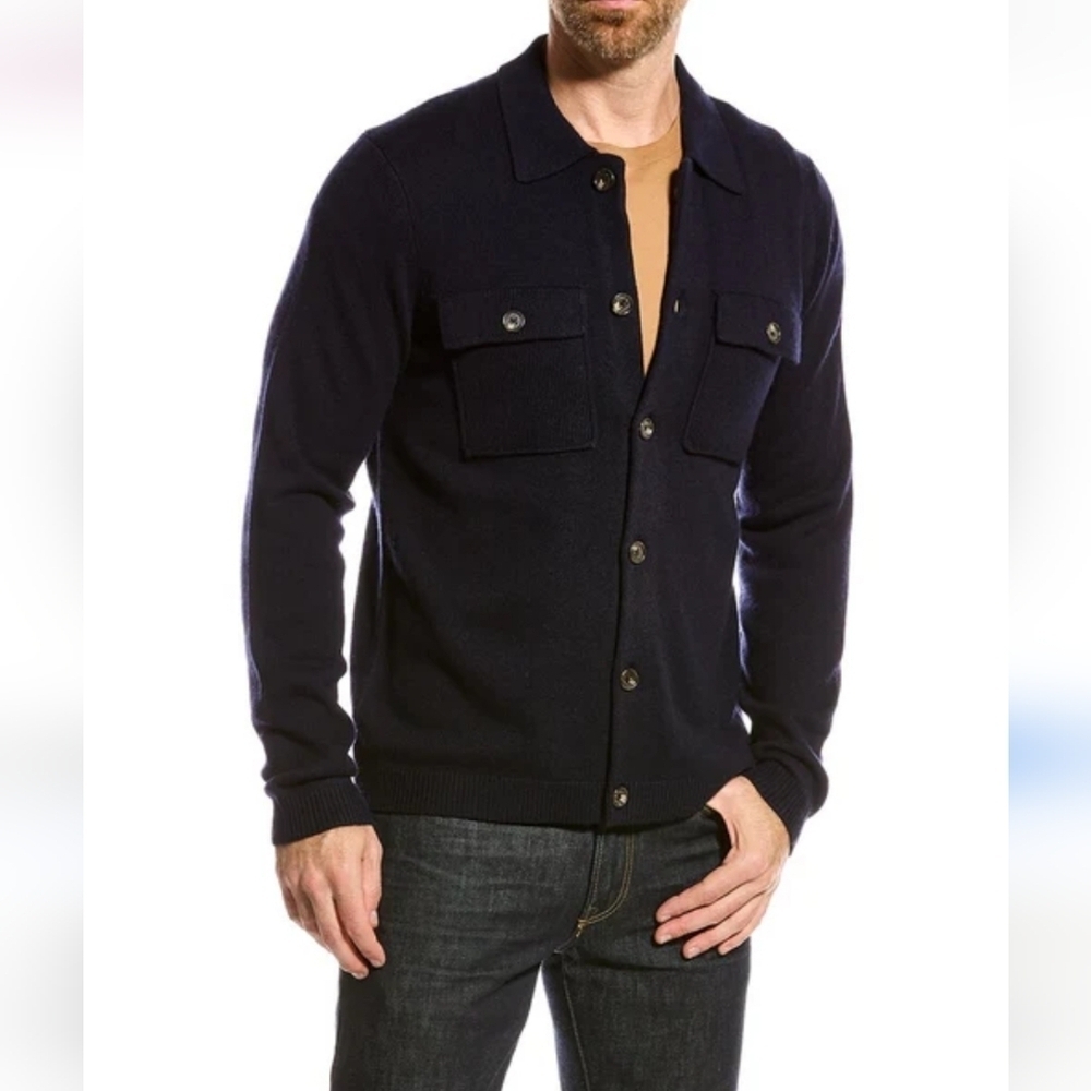 NWT Amicale Wool Cashmere Blend Collar Button Cardigan with Pockets Size XL